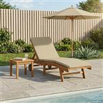 vidaXL Ligstoel Bruin en beige Polyester