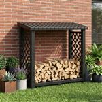 vidaXL Brandhoutrek Antracietkleurig 114 x 46 x 101 cm PP