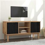 vidaXL TV-standaard OTTA 113,5 x 43 x 57 cm Zwart Massief grenenhout