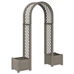 vidaXL Rozenboog met planter Grijs 168,5 x 43 x 207 cm PP