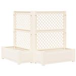 vidaXL Grote plantenbak met trellis 2 pcs Wit 143 x 143 x 133,5 cm PP