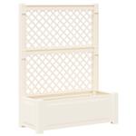 vidaXL Grote plantenbak met trellis Wit 99,5 x 43 x 133,5 cm PP