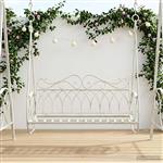 vidaXL Schommelbank Staal 112 x 60 x 126,5 cm Antiek wit