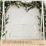 vidaXL Schommelbank Staal 110,5 x 59 x 55 cm Antiek wit