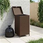 vidaXL Buiten Afvalbak Bruin 40 x 40 x 80 cm poly rattan