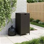 vidaXL Buiten Afvalbak Zwart 40 x 40 x 80 cm poly rattan