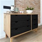 vidaXL Ladenkast OTTA Zwart 111 x 43 x 73,5 cm Massief grenenhout