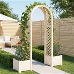 vidaXL Rozenboog met planter Wit 168,5 x 43 x 207 cm PP