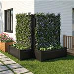 vidaXL Grote plantenbak met trellis 2 pcs Antracietkleurig
