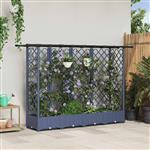 vidaXL Verhoogd Bed met Trellis en Dak Grijs 202,5 x 40 x 123 cm PP