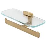 Toiletrolhouder Dubbel Geesa Shift met Planchet Geborsteld Goud