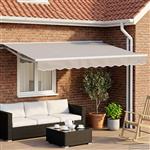 vidaXL Elektrisch Zonnescherm Frame met LED's Wit 3,5 x 2,5 m