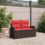 vidaXL Tuinbank Bruin 124 x 62 x 85 cm poly rattan