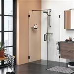 Zijwand 'I Am' 90X200 Mat Zwart Helder Antikalk (Voor Comb. Met Swingdeur)