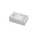Mini Fontein Plieger 30x18 cm Keramiek Glans Wit (kraangat links)