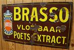 Antiek emaille Brasso Reclamebord Vloeibaar Poets