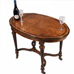 Schitterende salontafel originele hoogte, met ebbenhouten biezen en brons ca 1850 (No.412030)