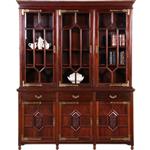 Boekenkast gemerkt Maple & Co 6 deuren 3 laden brons beslag ca 1900 (No.412040)