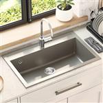 vidaXL Wasbak Grijs 795 x 505 mm Graniet
