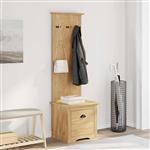 vidaXL hal kast BODO Honingbruin 50 x 40 x 156,7 cm Massief grenenhout