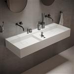 Wastafel Ideavit Solidbliss 120x45x16 cm Solid Surface 1 Midden Plateau Mat Wit