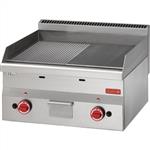 Gastro-M gas bakplaat 1/2 glad 1/2 gegroefd 600 lijn