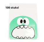 Tanden zakjes 100 st. Groen monstertje