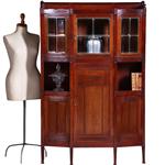 Art deco kast in massief mahonie met subliem snijwerk Hollands ca 1900 (No.421030)