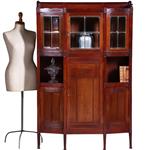 Art deco kast in massief mahonie met subliem snijwerk Hollands ca 1900 (No.421030)