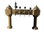 Occasion -Antieke brugzuil messing 4 kraans