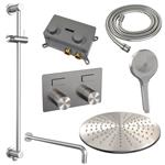 Thermostatische Inbouw Regendouche Brauer Carving Edition Met Drukknoppen SET 70 Met 30 cm Douchekop
