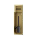 Toiletrol- en Borstelhouder Inbouw BWS Milan Betegelbaar Geborsteld Messing