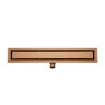 Douchegoot met Tegelrooster en Flens BWS Roos 100x7 Cm Geborsteld Brons Koper