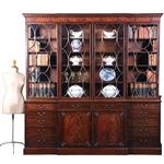 Grote break front Bibliotheekkast  met 6 deuren en 12 laden ca 1900 (No.422410)