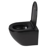 Wandtoilet Differnz Rimless 49x36x37cm Inclusief Toiletbril Zwart