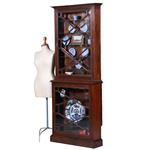 Bijzonder ondiepe vitrine kast met geslepnglas en 8 verstelbare planchettes ca 1865 (No.431560)