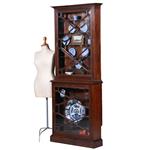 Bijzonder ondiepe vitrine kast met geslepnglas en 8 verstelbare planchettes ca 1865 (No.431560)