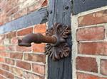 Waterspuwer voor Muurfontein - Eikenblad + Neptunus - Gietijzer - Roest