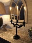 Kaarsenkandelaar 3 armige gietijzer, zwart, super mooi!!