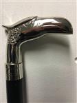 Wandelstok hardhout met nikkelen adelaar handvat.