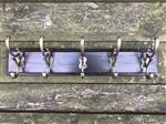 Kapstok, houten kast, kapstokken in antiek messing