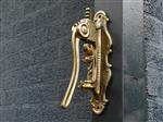 Wand wijnopener, hendel kurkentrekker messing, flesopener messing, heel fraai!! LAATSTE!!