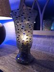 Vaas-windlicht, chimney moz chrystal, met spiegelend disco effect.