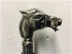 Wandelstok hardhout met nikkelen paard.