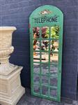 Grote forse Telephone deur spiegel, heel fraai in vorm en robuust in uitvoering.