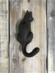 Kapstokhaak Kat – Gietijzer - Decoratieve Wandhaak met Kattenfiguur
