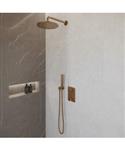Wiesbaden Caral Inbouw Regendouche Compleet Met Staafhanddouche Geborsteld Brons Koper PVD