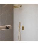 Wiesbaden Caral Inbouw Regendouche Compleet Met Staafhanddouche Geborsteld Messing PVD