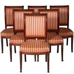 Stel van 6 Mahonie stoelen Empire door Pander ca 1890 incl stof naar wens  (No.440545)