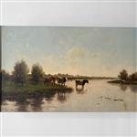 H.C.C. Bogman 1861-1921 Koeien in de Polder olieverf op linnen gesigneerd en gedateerd (No.440535)